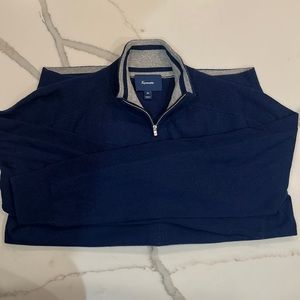 Faconable 100% Cashmere zip up sweater navy blue.